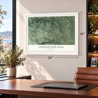 Colonial Pine Hills, South Dakota map, 18 x 24 inch print in a white frame in a home office