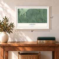 Colony, Alabama map, 12 x 18 inch print in a white frame in an entryway