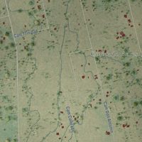 Second close-up of the map of Colorado Acres, Texas print showing more streets and buildings
