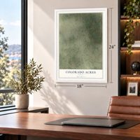 Colorado Acres, Texas map, 18 x 24 inch print in a white frame in a home office