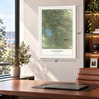 Colstrip, Montana map, 18 x 24 inch print in a white frame in a home office