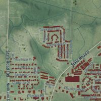 Second close-up of the map of Columbia City, Indiana print showing more streets and buildings