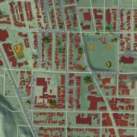 Second close-up of the map of Columbia City, Washington print showing more streets and buildings