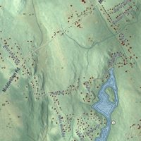 Second close-up of the map of Columbia, Connecticut print showing more streets and buildings