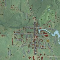 Second close-up of the map of Columbia, Jackson County, Michigan print showing more streets and buildings