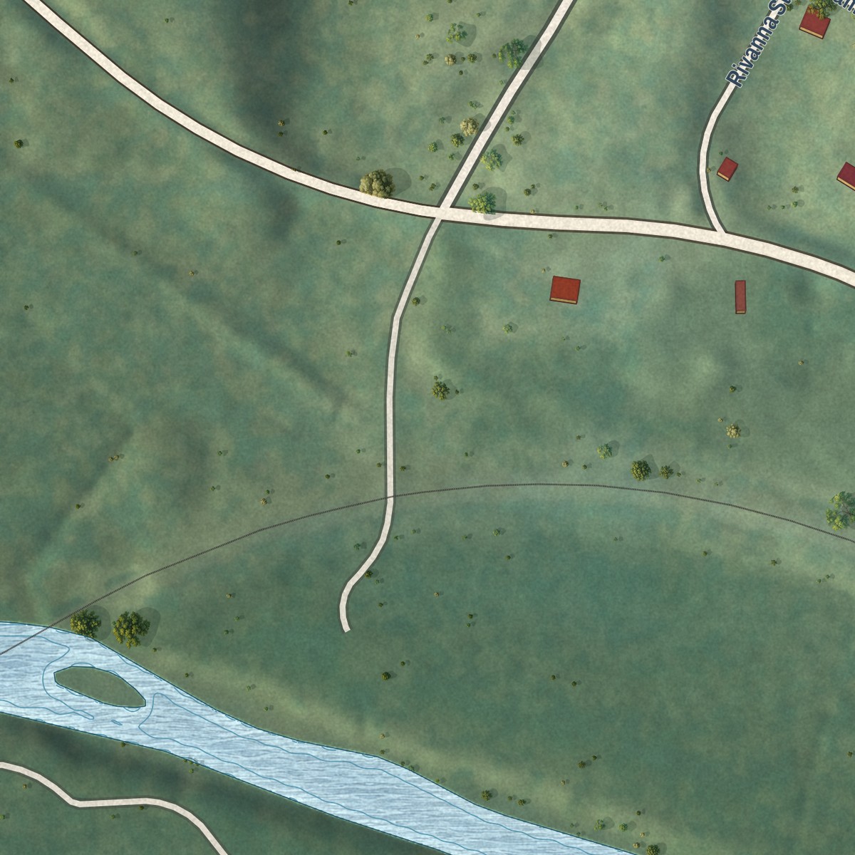 Second close-up of the map of Columbia, Virginia print showing more streets and buildings