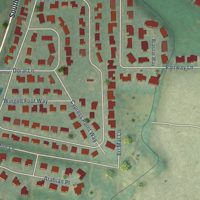 Second close-up of the map of Columbine Valley, Colorado print showing more streets and buildings