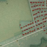 Second close-up of the map of Columbus Grove, Ohio print showing more streets and buildings