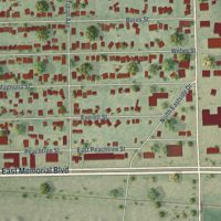 Second close-up of the map of Combee Settlement, Florida print showing more streets and buildings