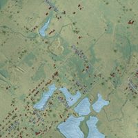 Second close-up of the map of Combine, Texas print showing more streets and buildings