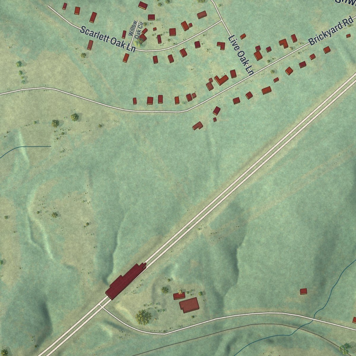 Second close-up of the map of Comer, Georgia print showing more streets and buildings