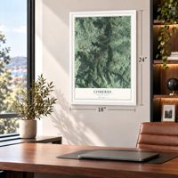 Comerío, Puerto Rico map, 18 x 24 inch print in a white frame in a home office