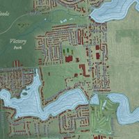 Second close-up of the map of Commerce, Michigan print showing more streets and buildings