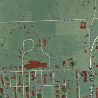 Second close-up of the map of Commerce, Oklahoma print showing more streets and buildings