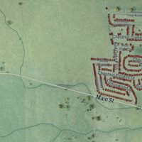 Second close-up of the map of Commercial Point, Ohio print showing more streets and buildings