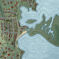 Second close-up of the map of Compo, Connecticut print showing more streets and buildings