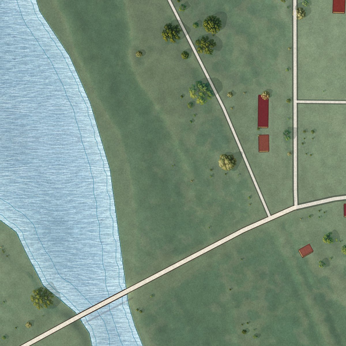 Second close-up of the map of Comstock, Nebraska print showing more streets and buildings