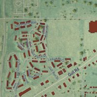 Second close-up of the map of Comstock Northwest, Michigan print showing more streets and buildings