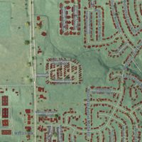 Second close-up of the map of Comstock Park, Michigan print showing more streets and buildings