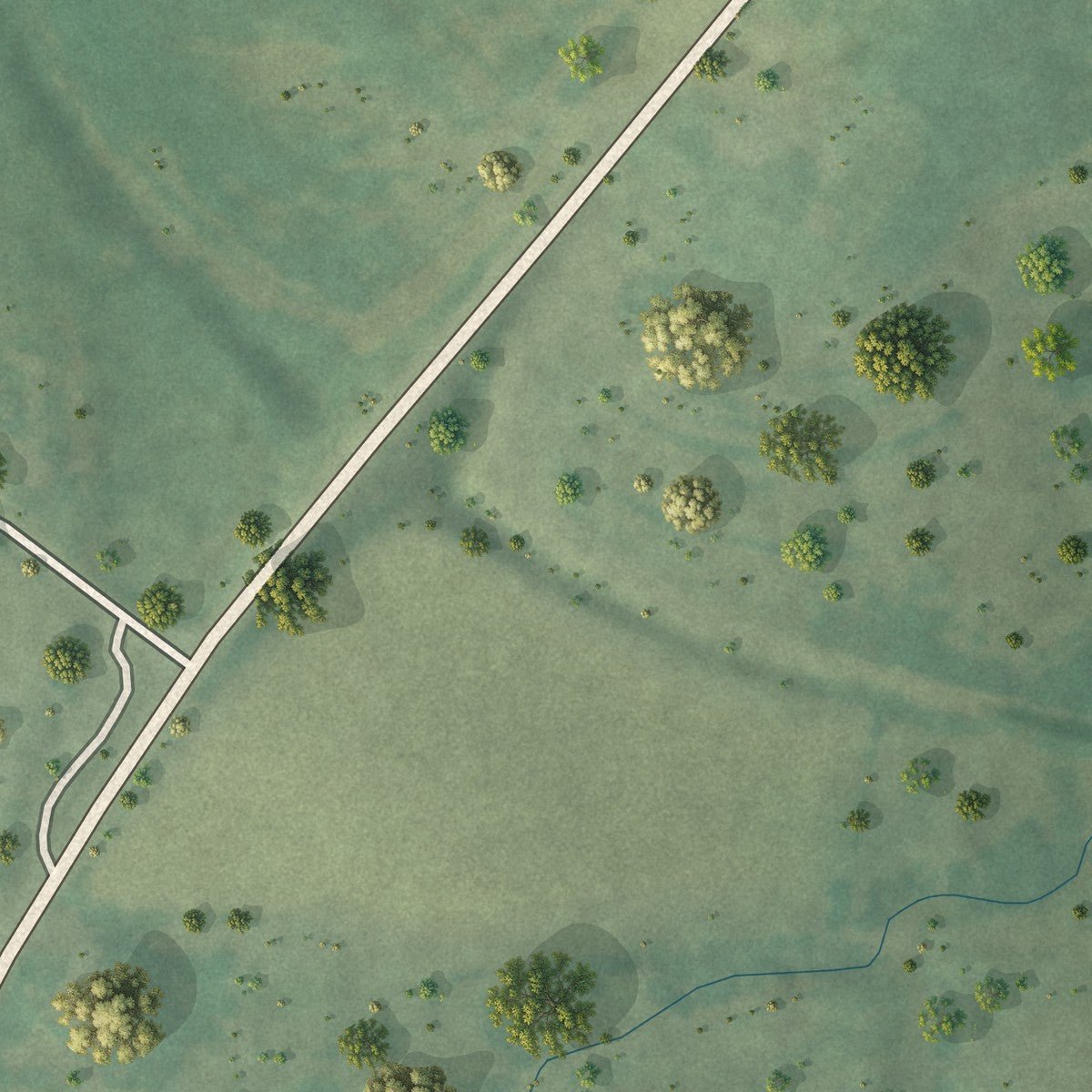 Second close-up of the map of Conception Junction, Missouri print showing more streets and buildings