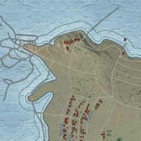 Second close-up of the map of Conchas Dam, New Mexico print showing more streets and buildings