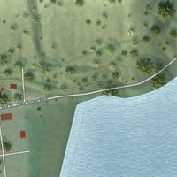 Second close-up of the map of Conconully, Washington print showing more streets and buildings