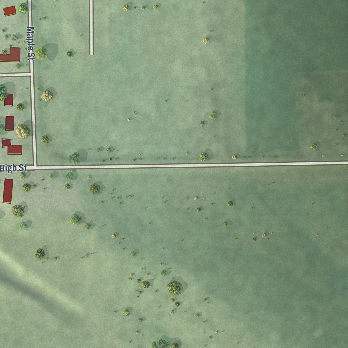 Second close-up of the map of Concord, Nebraska print showing more streets and buildings