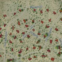 Second close-up of the map of Conejo, New Mexico print showing more streets and buildings