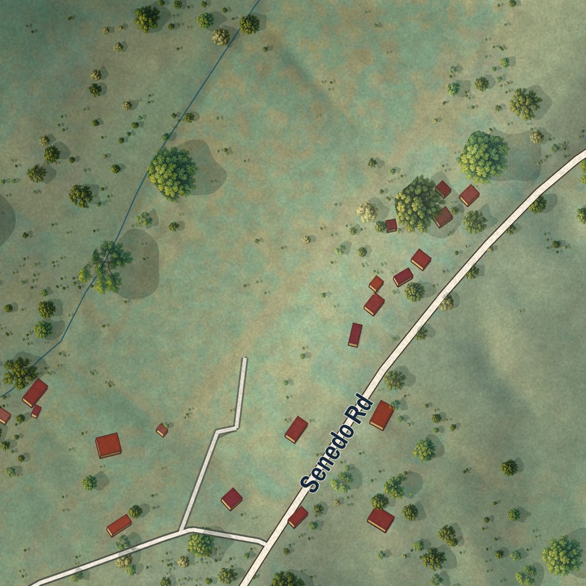 Second close-up of the map of Conicville, Virginia print showing more streets and buildings