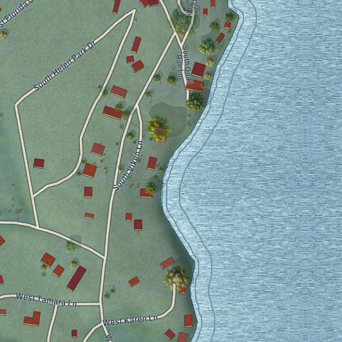 Second close-up of the map of Conkling Park, Idaho print showing more streets and buildings