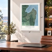 Conkling Park, Idaho map, 18 x 24 inch print in a white frame in a home office