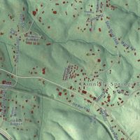 Second close-up of the map of Connelly Springs, North Carolina print showing more streets and buildings