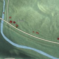Second close-up of the map of Connorville, Ohio print showing more streets and buildings