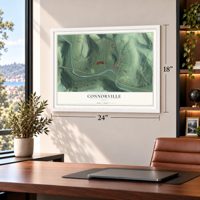 Connorville, Ohio map, 18 x 24 inch print in a white frame in a home office