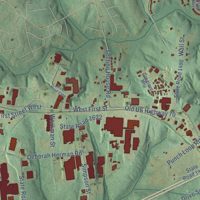 Second close-up of the map of Conover, North Carolina print showing more streets and buildings