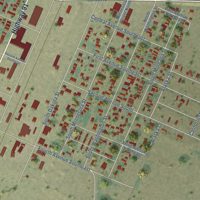 Second close-up of the map of Conrad, Montana print showing more streets and buildings
