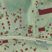 Second close-up of the map of Converse, South Carolina print showing more streets and buildings