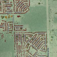 Second close-up of the map of Conway, Florida print showing more streets and buildings