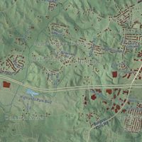 Second close-up of the map of Cookeville, Tennessee print showing more streets and buildings