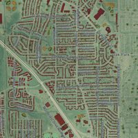Second close-up of the map of Coon Rapids, Minnesota print showing more streets and buildings