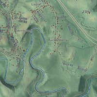 Second close-up of the map of Cooper, Clearfield County, Pennsylvania print showing more streets and buildings