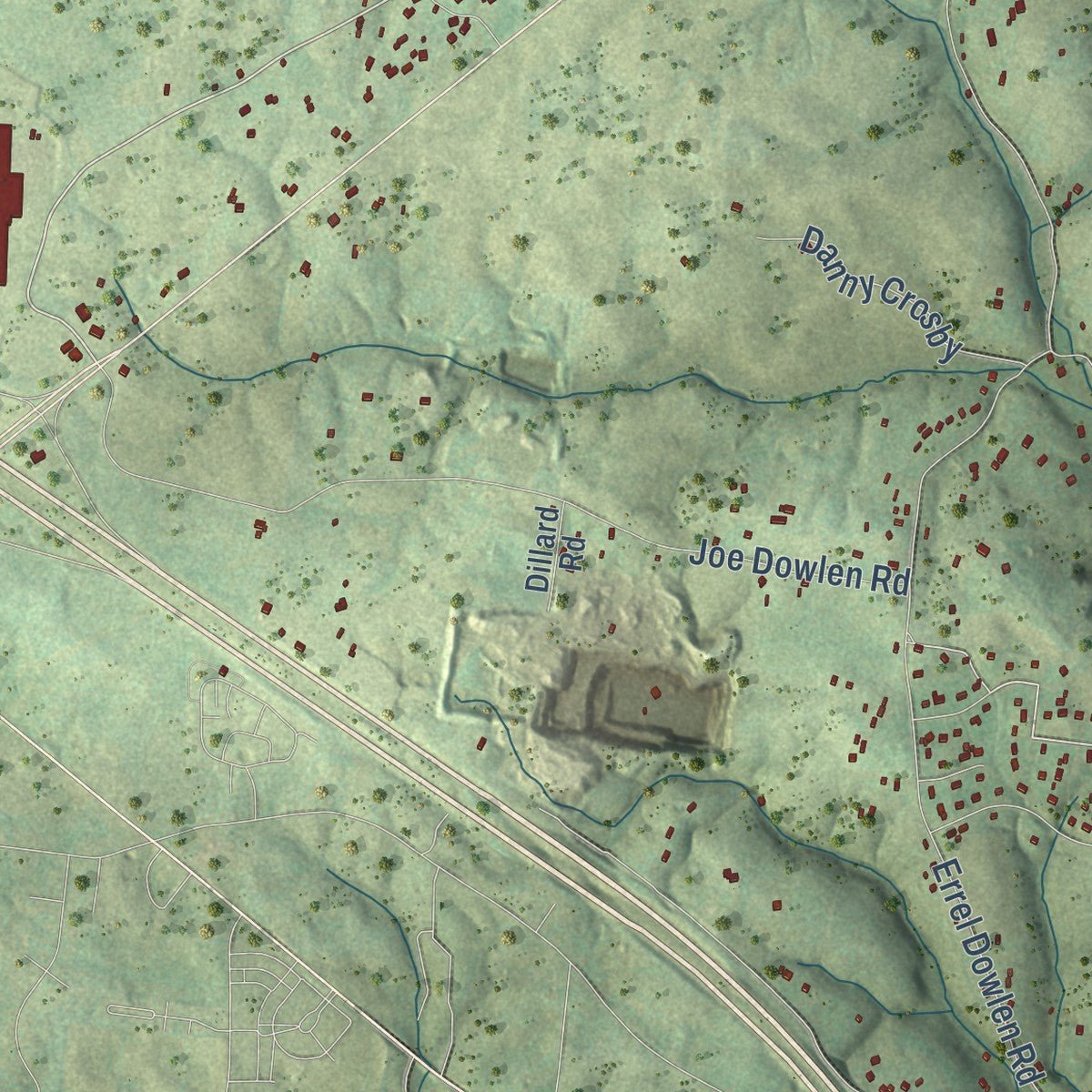 Second close-up of the map of Coopertown, Tennessee print showing more streets and buildings