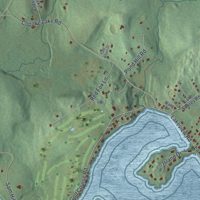 Second close-up of the map of Copake Lake, New York print showing more streets and buildings
