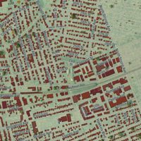 Second close-up of the map of Copiague, New York print showing more streets and buildings