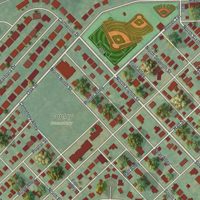 Second close-up of the map of Coplay, Pennsylvania print showing more streets and buildings