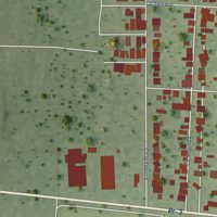 Second close-up of the map of Coquí, Puerto Rico print showing more streets and buildings