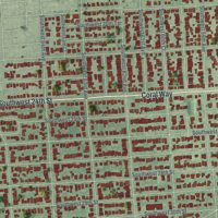 Second close-up of the map of Coral Terrace, Florida print showing more streets and buildings