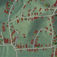 Second close-up of the map of Corazón, Puerto Rico print showing more streets and buildings