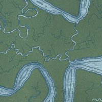 Second close-up of the map of Corbin City, New Jersey print showing more streets and buildings