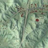 Second close-up of the map of Corbin, Kentucky print showing more streets and buildings
